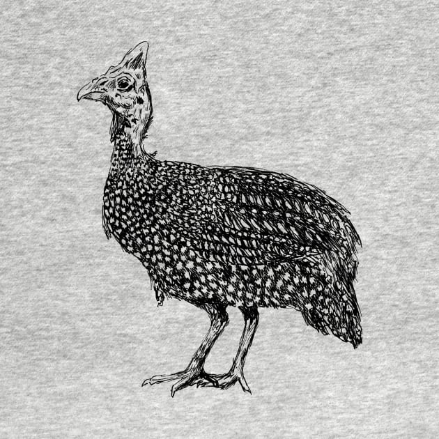 Guinea Fowl Bird Print by rachelsfinelines